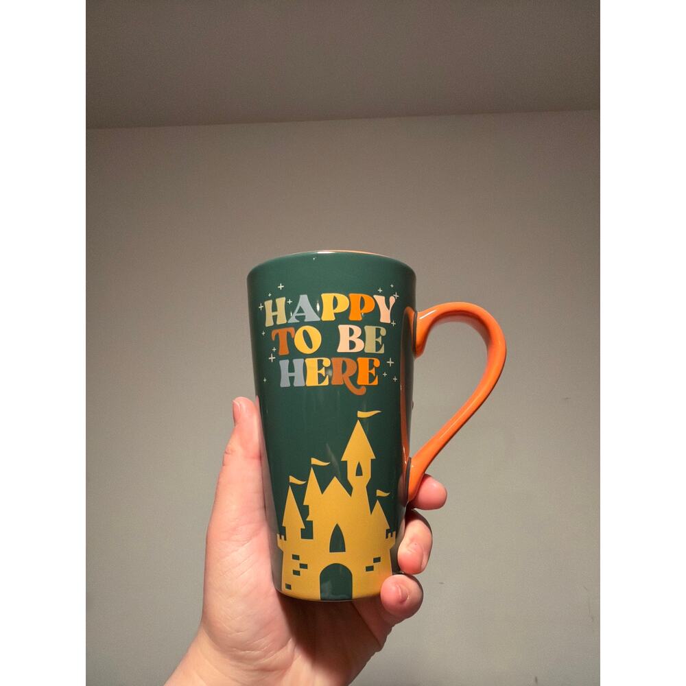 Disney Parks Disneyland Happy To Be Here Coffee Mug Cup Castle 16 Oz Ceramic